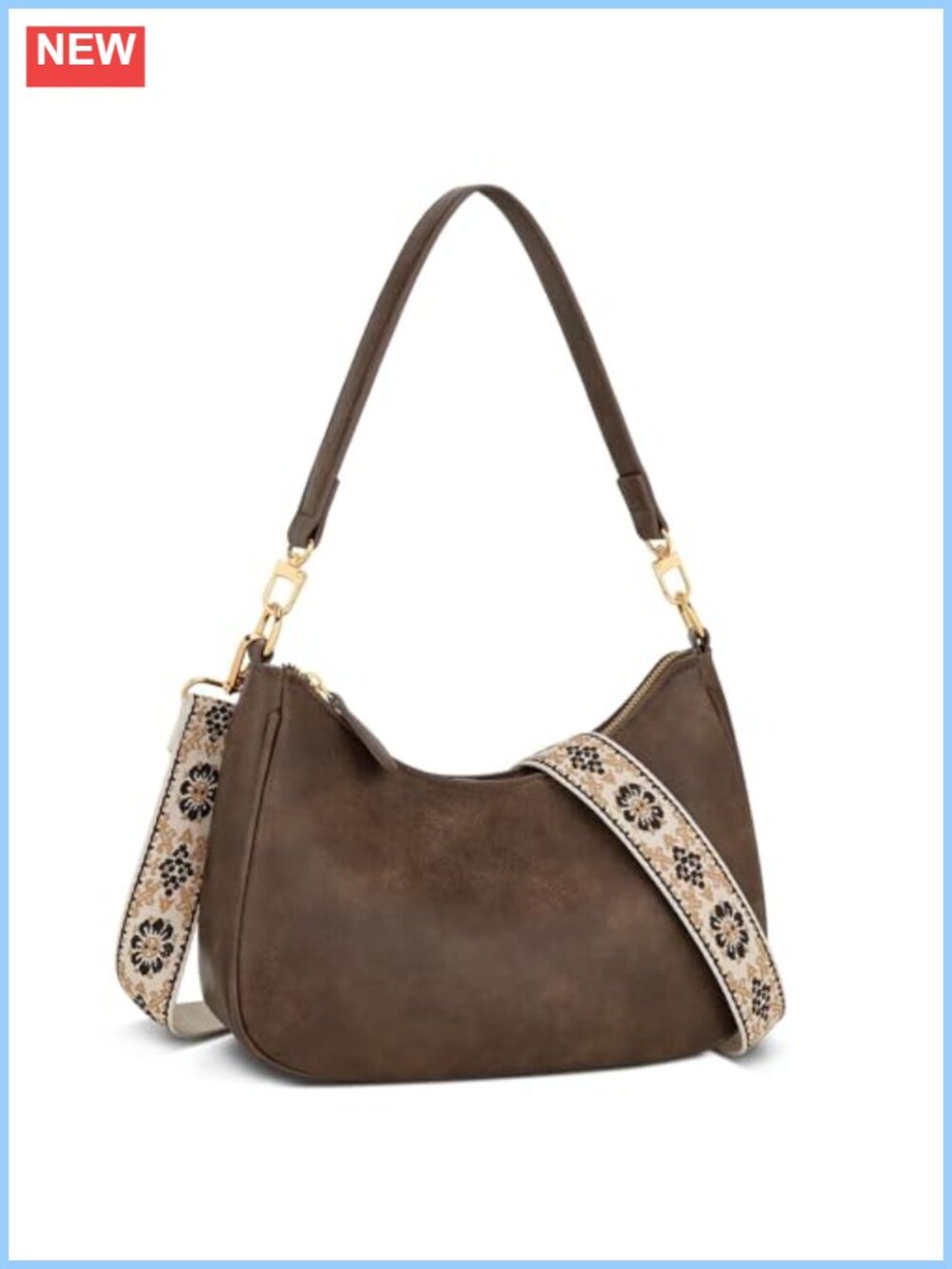 KKXIU Small Cute PU Leather Shoulder Bag Boho Crossbody Purse Women